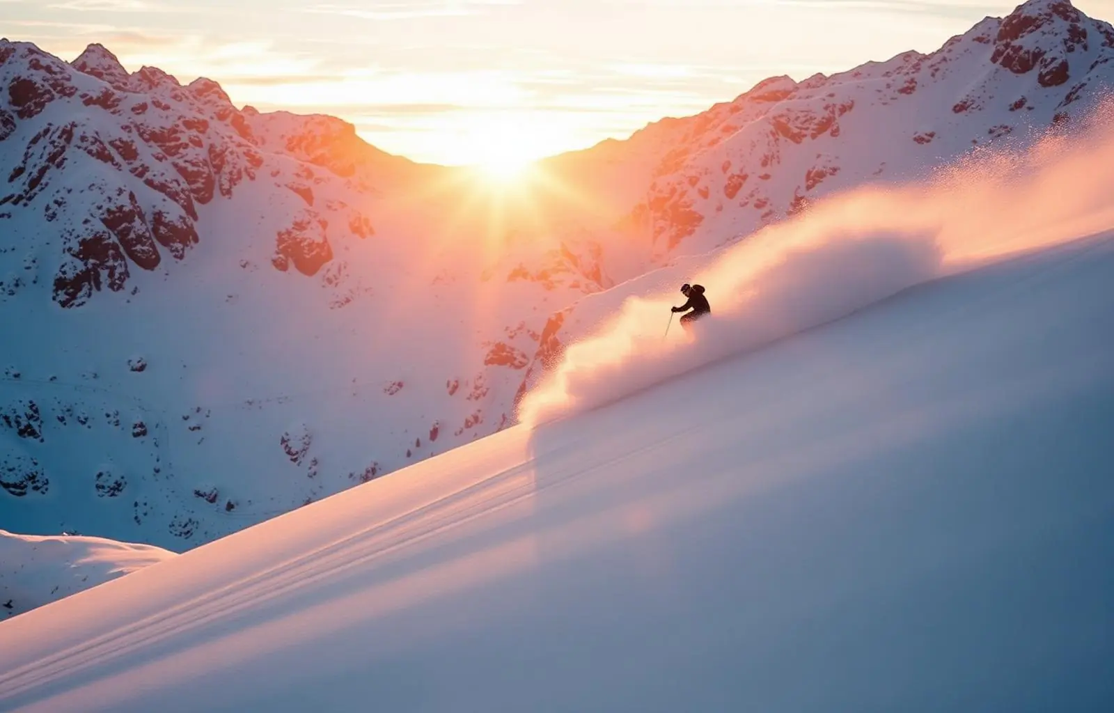 Skidåkare i morgonljus i Åre under ZenRide Select Camp